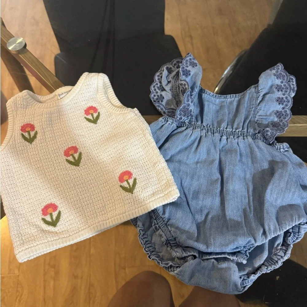 Blue and White Kids Outfit Set